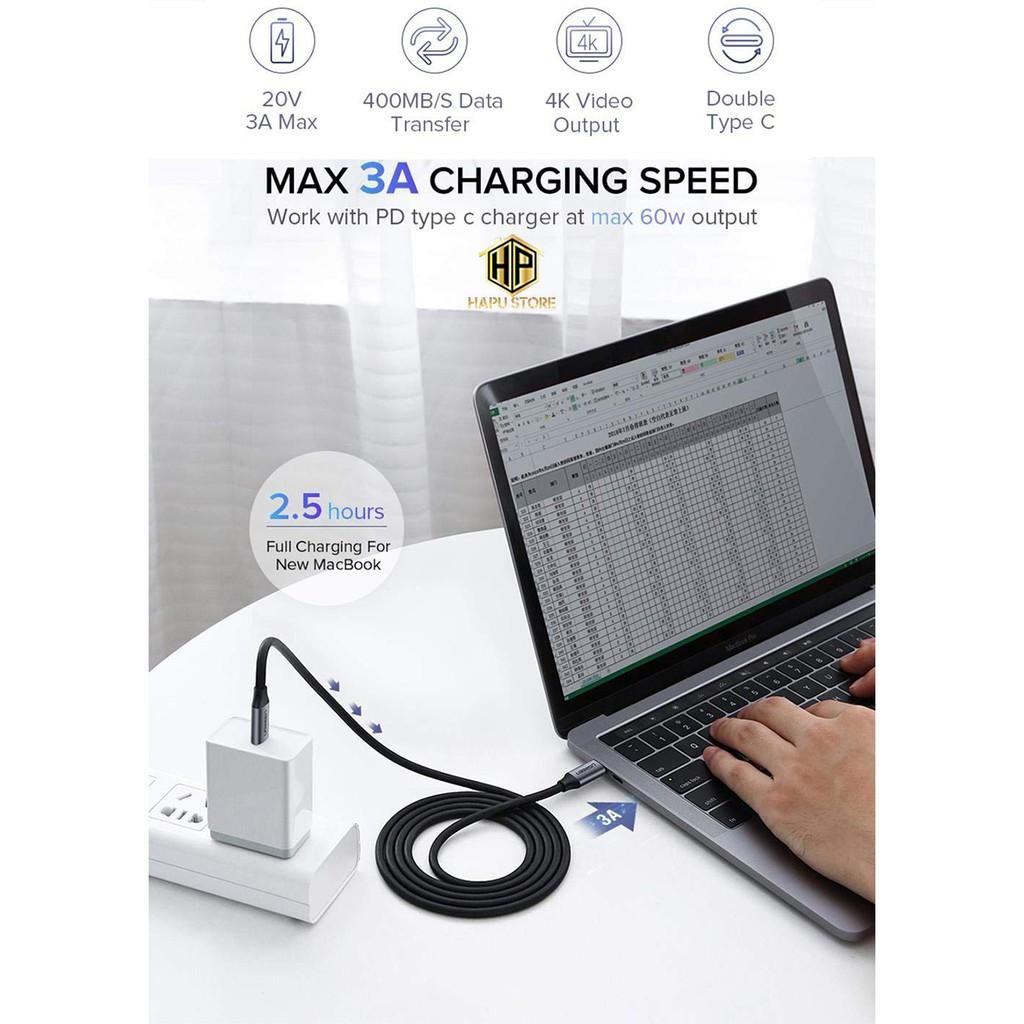 Cáp USB-C to USB-C Ugreen 50751 dài 1,5m chính hãng - Hàng Chính Hãng