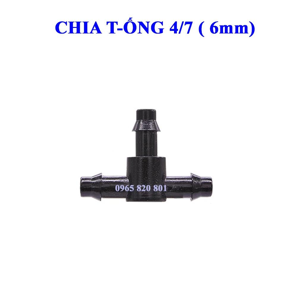 Chia T nối ống 4.7mm và gắn đầu béc phun sương các loại
