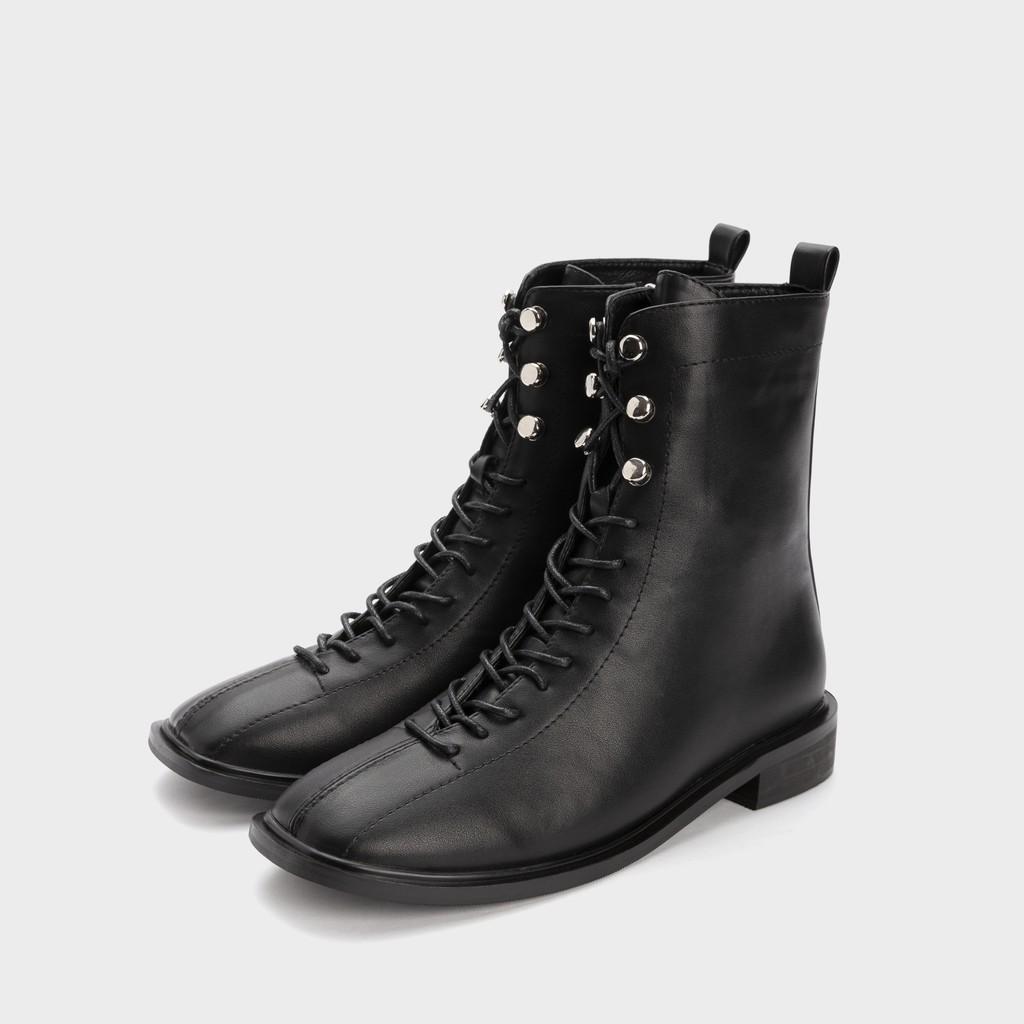 Giày Bốt Nữ Boot Da Dây Cúc 3Phân HAPAS - BOT357