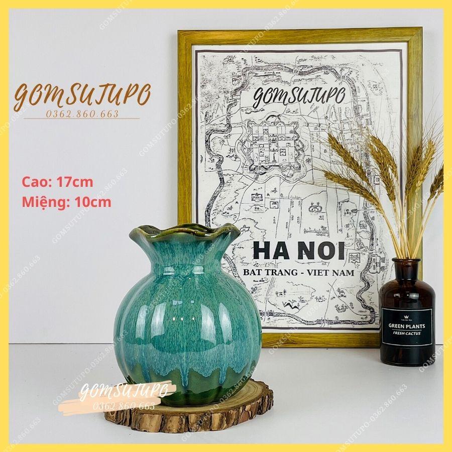 Lọ Hoa Men Hỏa Biến Bạch Ngọc 1 - Gốm Sứ Bát Tràng - Trang Trí Decor - Nhà Cửa