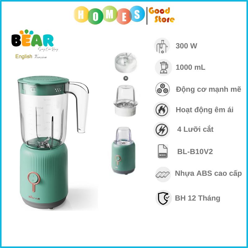 Máy Xay Sinh Tố Đa Năng 3 Trong 1 BEAR BL-B10V2 - Hàng Chính Hãng