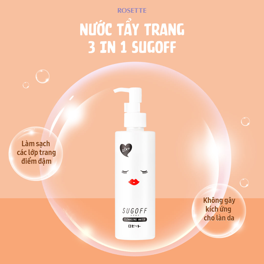 Nước Tẩy Trang Rosette Sugoff 3 Trong 1 Cleansing Water 200mL