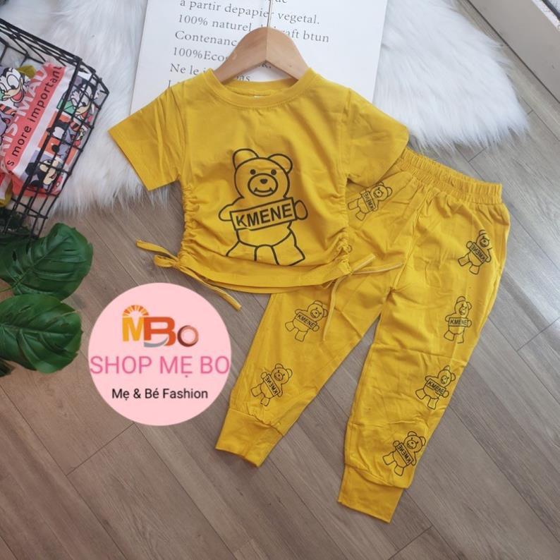 ĐỒ BỘ TAY NGẮN QUẦN DÀI CHO BÉ GÁI thun cotton in hoạt hình mickey - sỉ quần áo trẻ em