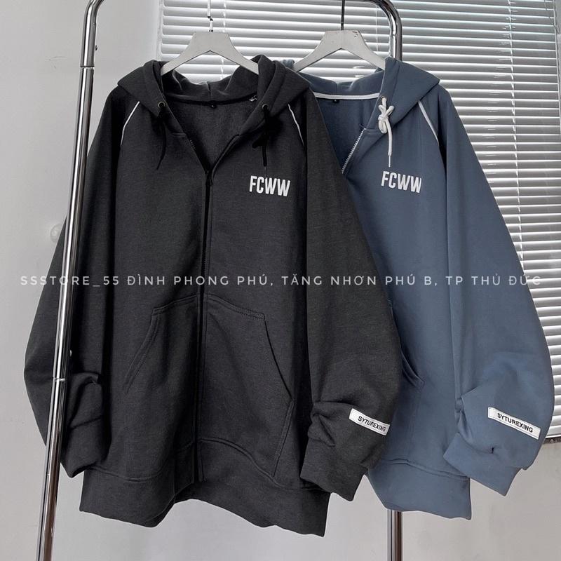 Áo Khoác ZIP nỉ bông form rộng nam nữ FCWW 2 màu unisex_SSSTore