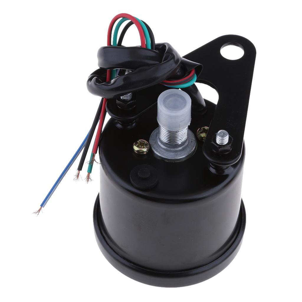 12V Motor LED Digital Display Speedometer Tachometer Odometer Gauge - Black