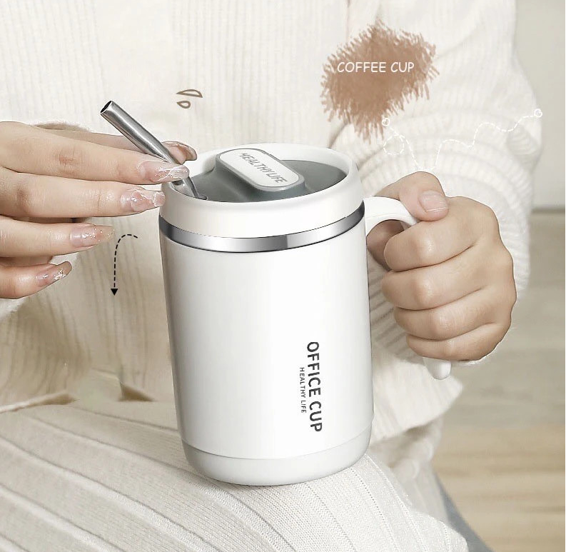 Ly Giữ Nhiệt Office Cup 500ml Kèm ống hút