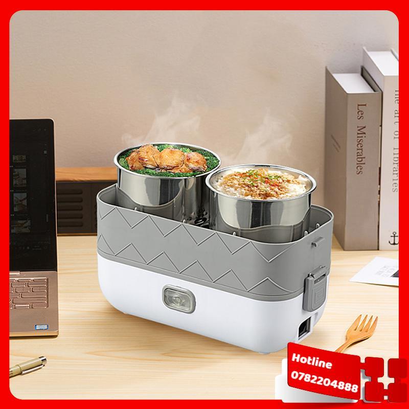 Hộp Cơm Văn Phòng Dhfc02 Hộp Cơm Giữ Nhiệt Cắm Điện Hâm Nóng Thức Ăn Cách Thủy Đa Năng 3 Tầng Với 4 Cốc Đựng Inox 304 Vô Cùng Tiện Lợi - Loại Tốt