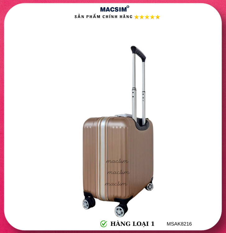 Vali cao cấp Macsim Aksen hàng loại 1 MSAK8216 cỡ 17 inch màu gold