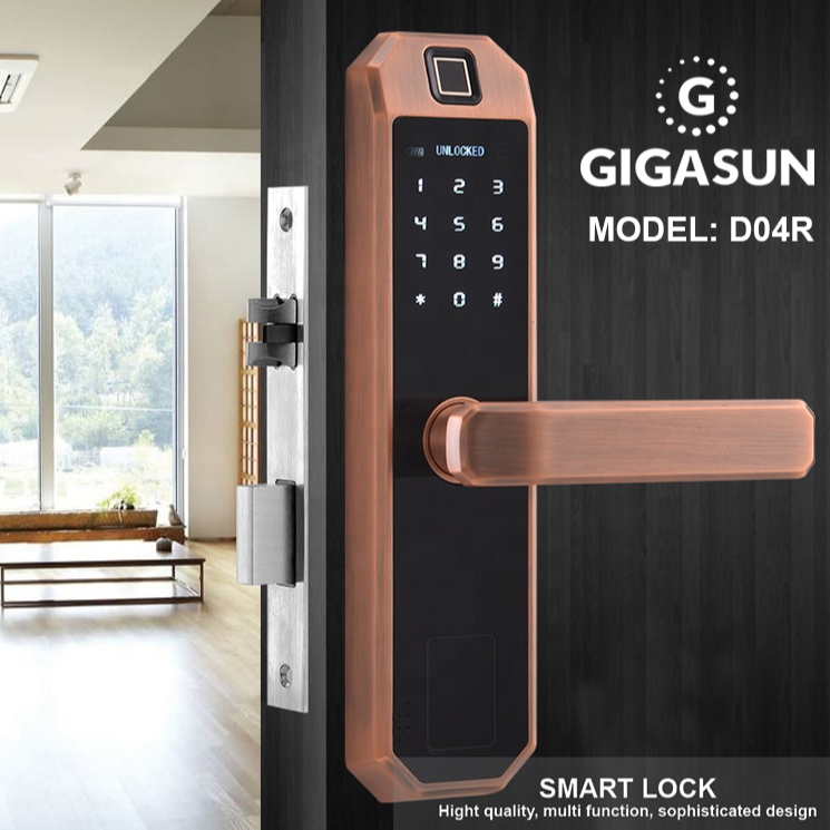 Khóa cửa thông minh giá rẻ Gigasun D04R - Hợp kim nhôm siêu bền