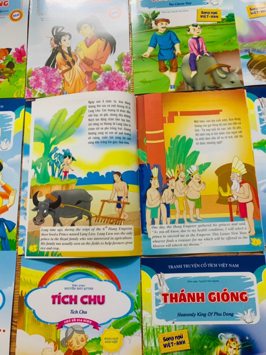 Sách- Combo sét 20 cuốn Truyện Tranh Cổ Tích Mầm Non Song Ngữ Ngụ Ngôn dành cho trẻ mầm non (Chủ đề ngẫu nhiên)