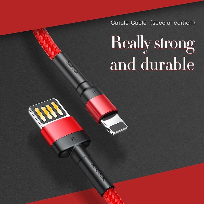 Cáp sạc và truyền dữ liệu cổng Baseus LN Cafule Special Edition cho iPhone/ iPad dài 1M, 2.4A (Màu random) - Hàng Chính Hãng