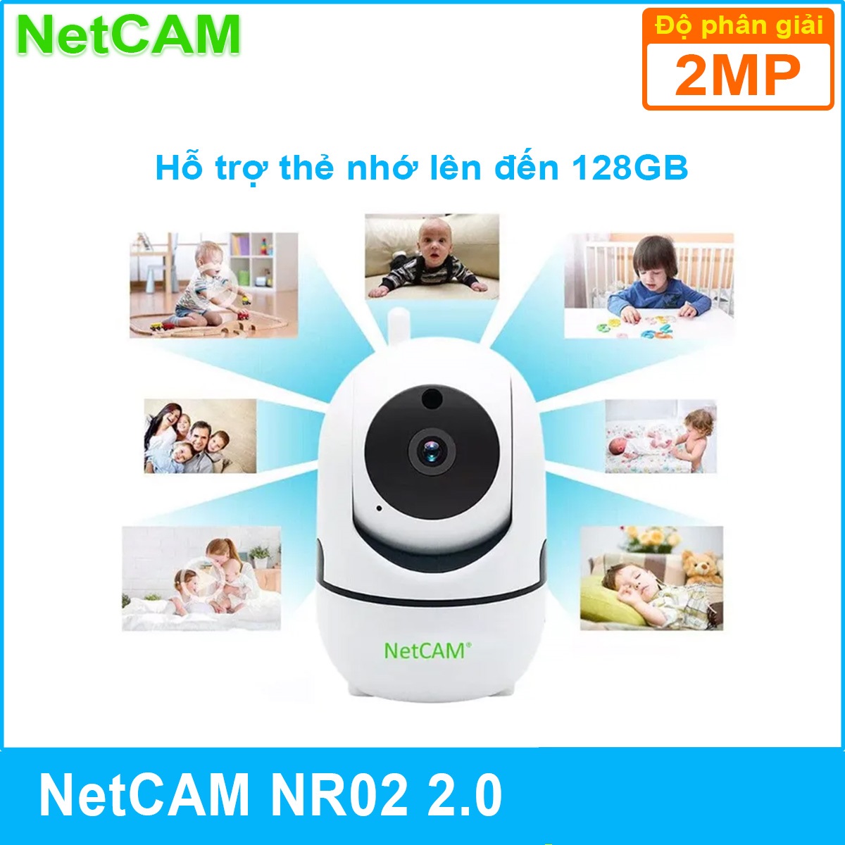 Camera IP WiFi Giám Sát An Ninh NetCAM NR02, độ phân giải 2.0MP - Hàng Chính Hãng