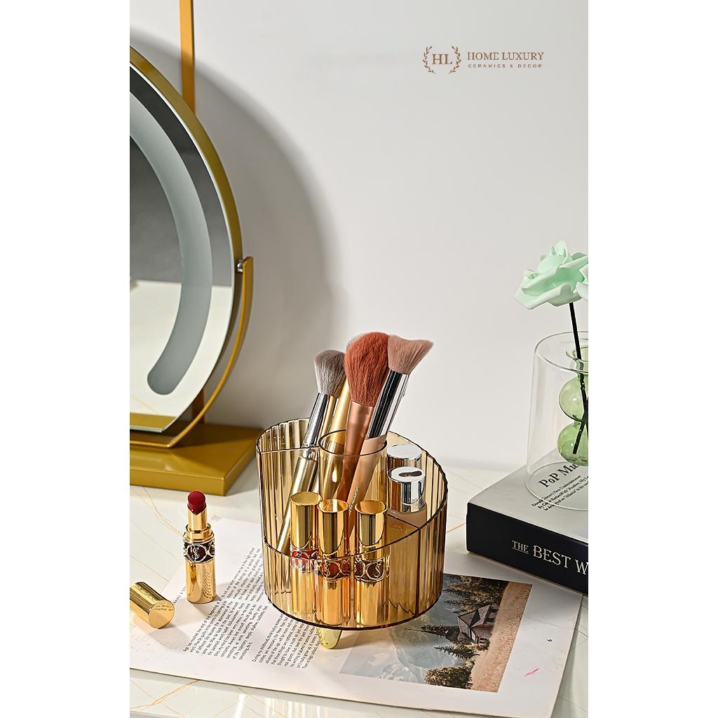 Kệ đựng cọ mỹ phẩm - cắm đũa thìa chất liệu nhựa Mica cao cấp