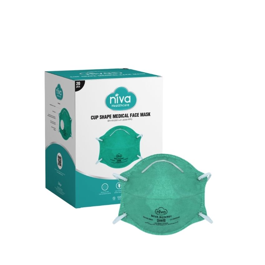 Khẩu Trang Niva N95 - Cup AC95 - 20pcs Ngăn Ngừa Vi Khuẩn, Virus Đạt Chuẩn FDA Hoa Kỳ, Hàng Chính Hãng Cao Cấp