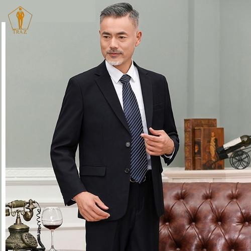 Bộ Vest Nam Trung Niên Màu Đen, Xanh, Vàng 2 Khuy Chuẩn Phom Đứng Tuổi