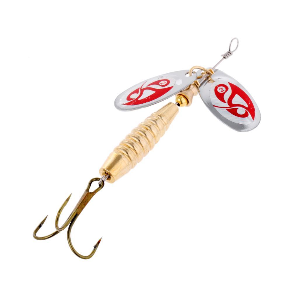 Metal Hard Fishing Lures Trout Salmon Bass Spoon Spinner Baits Crankbait with Treble Hooks 10cm