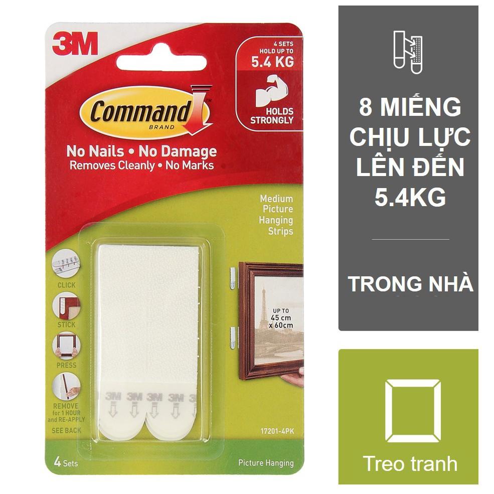 [Made in USA] Bộ 8 Miếng dán treo tranh Command 3M tải trọng 5.4kg dễ sử dụng, độ bền cao, bám cực chắc, tháo cực dễ 17206