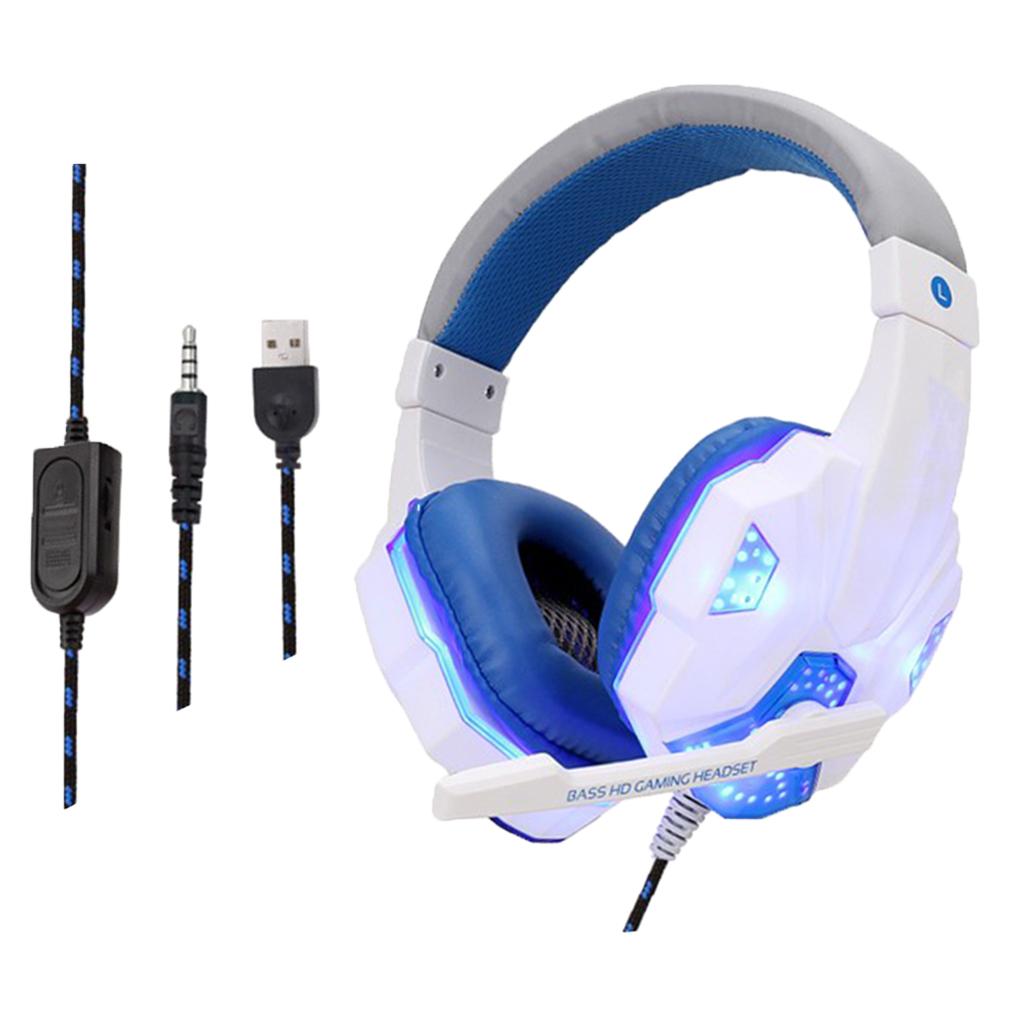 Tai nghe trùm tai gaming có dây với đèn LED và mic tích hợp