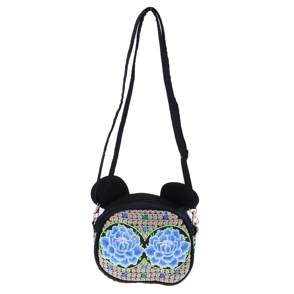 Peony Flower Embroidery Bag Retro Style Bag Embroidered Handbag Single Shoulder Female Shoulder Bag