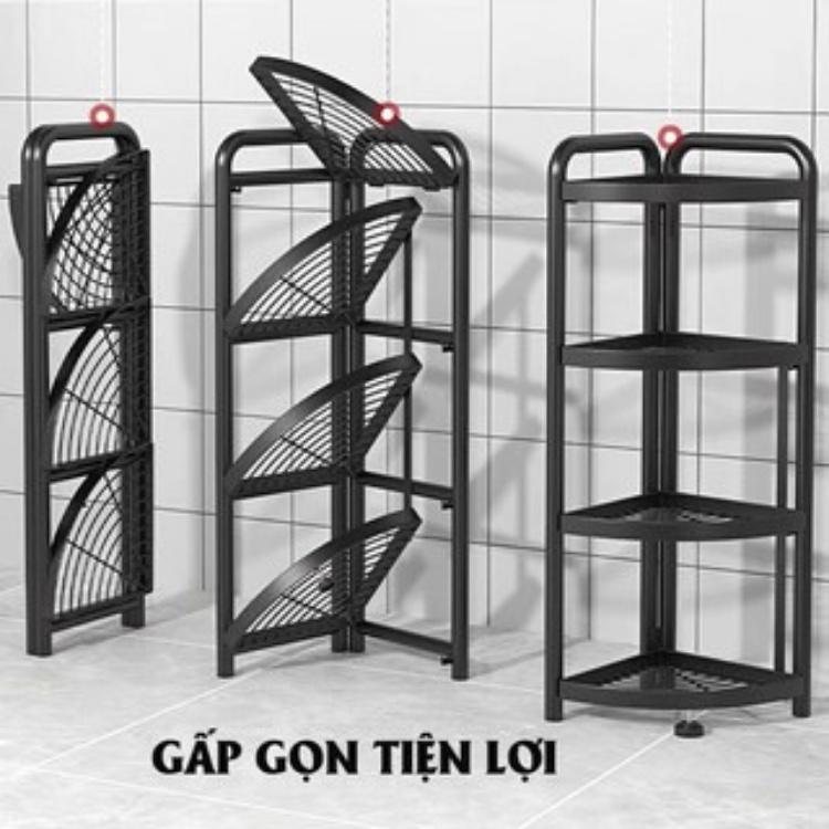 Kệ góc tường gập gọn đa năng để đồ nhà bếp thông minh 3/4/5 tầng tiện lợi_Nutosan