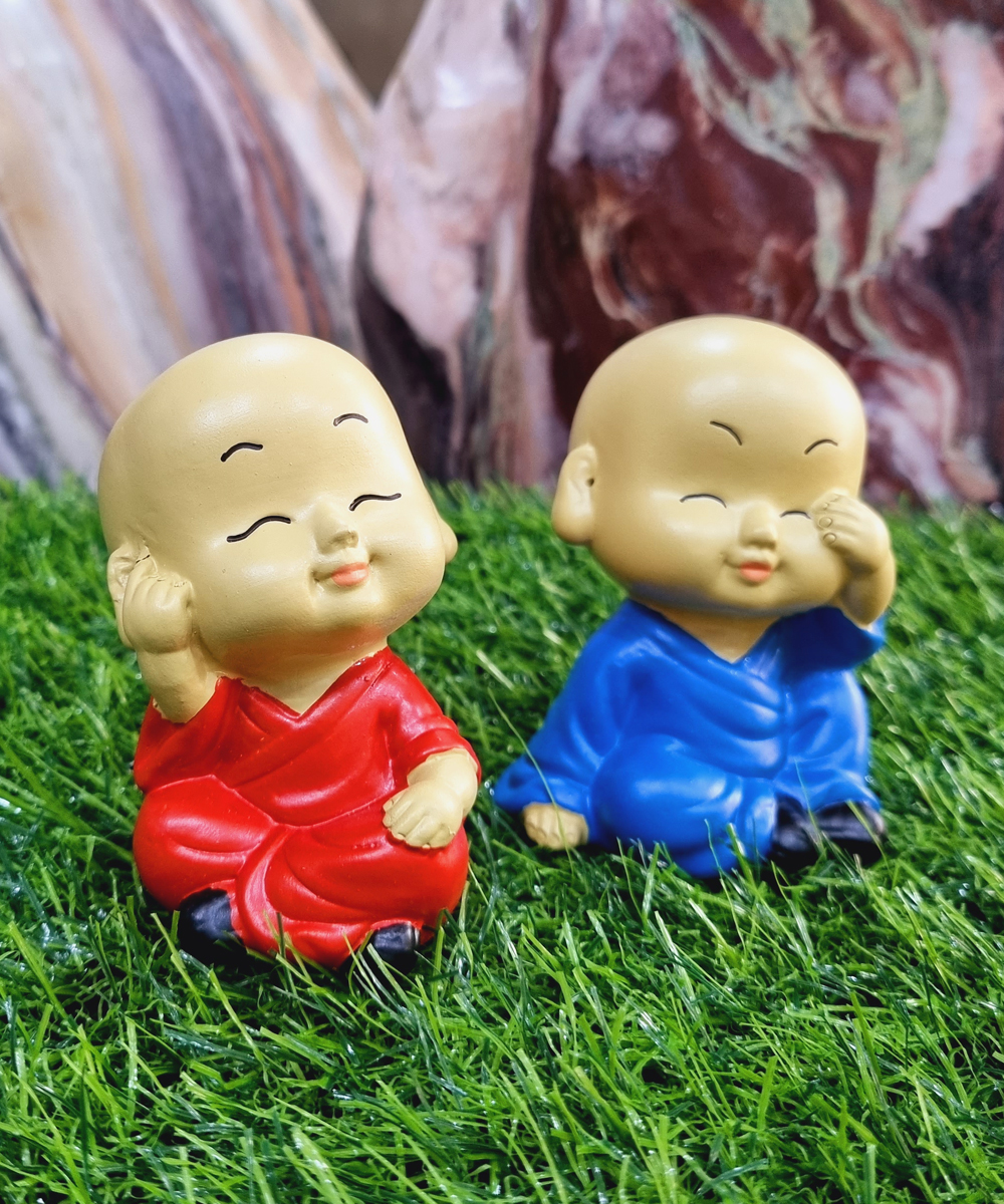 Bộ 03 chú tiểu Tam Không 8cm áo màu sinh động