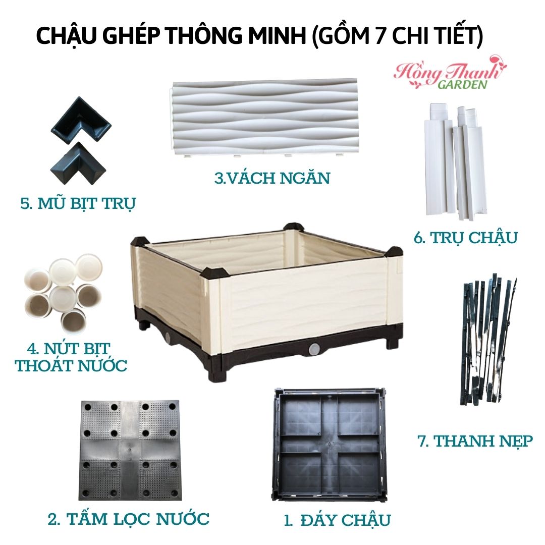 Phụ Kiện Chậu Ghép Thông Minh Trồng Cây, Trồng Rau, Trồng Hoa Cây Cảnh, Bền, Đẹp, Dễ Sử Dụng