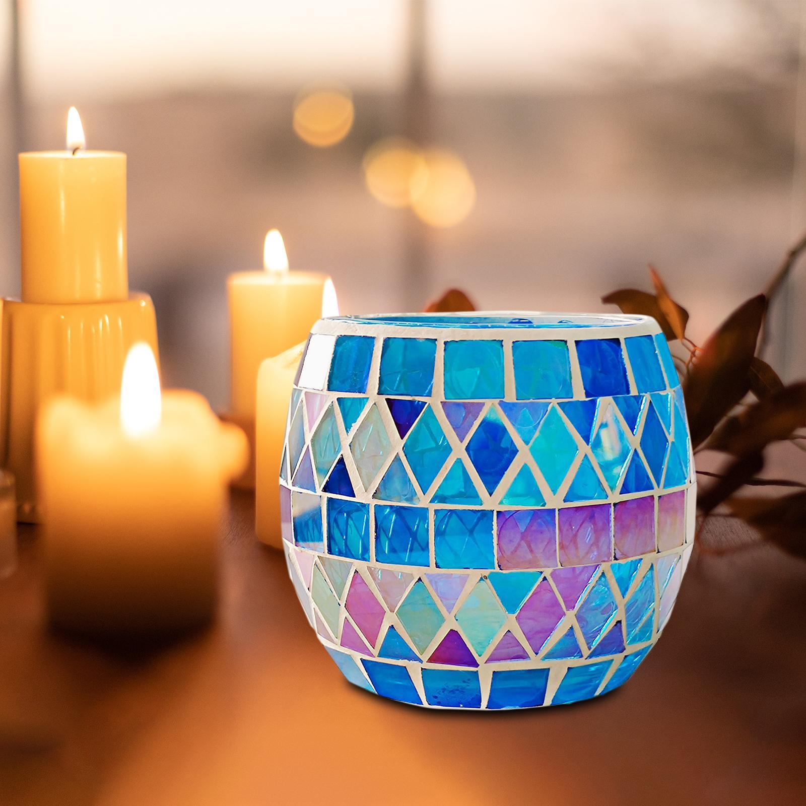 Mosaic Candle Holder Tea Light Holder for Gift Dining Room Home Ornament