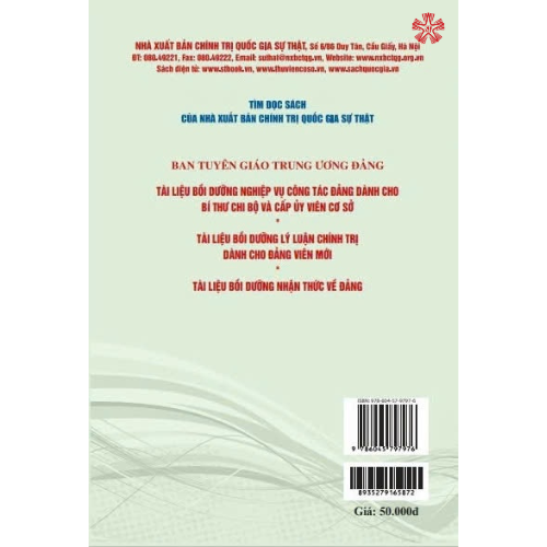 Tài liệu tham khảo bồi dưỡng, cập nhật kiến thức cho cán bộ, đảng viên ở cơ sở (bản in 2024)
