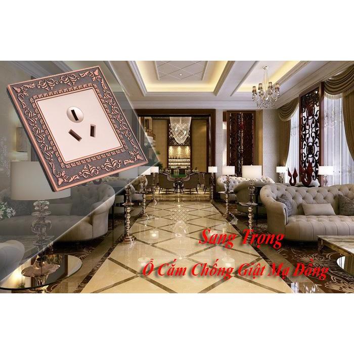 Ổ Cắm Điện Chống Giật Mạ Đồng Cao Cấp Chuẩn Úc TK-F88-08