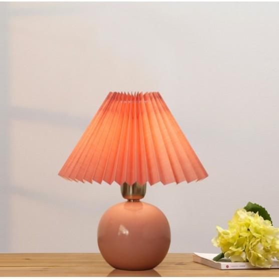 Đèn ngủ tròn gam màu hồng phấn cực xinh mang phong cách tân cổ điển DN23 - Chất liệu sứ cao cấp.