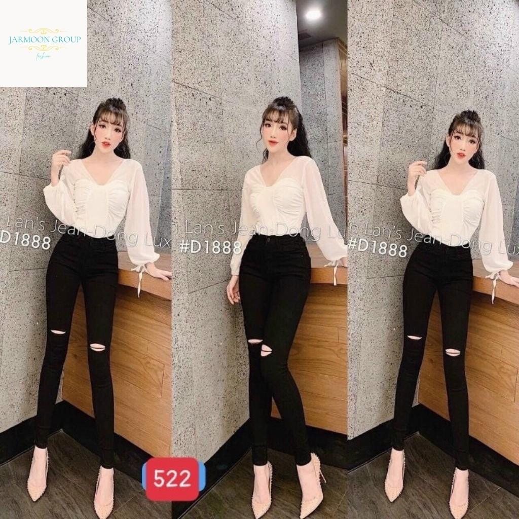 Quần jean nữ đen trơn không rách gối cao cấp co giãn 4 chiều nhiều nút,quần rin nữ AD601 NHIỀU MẪU MỚI