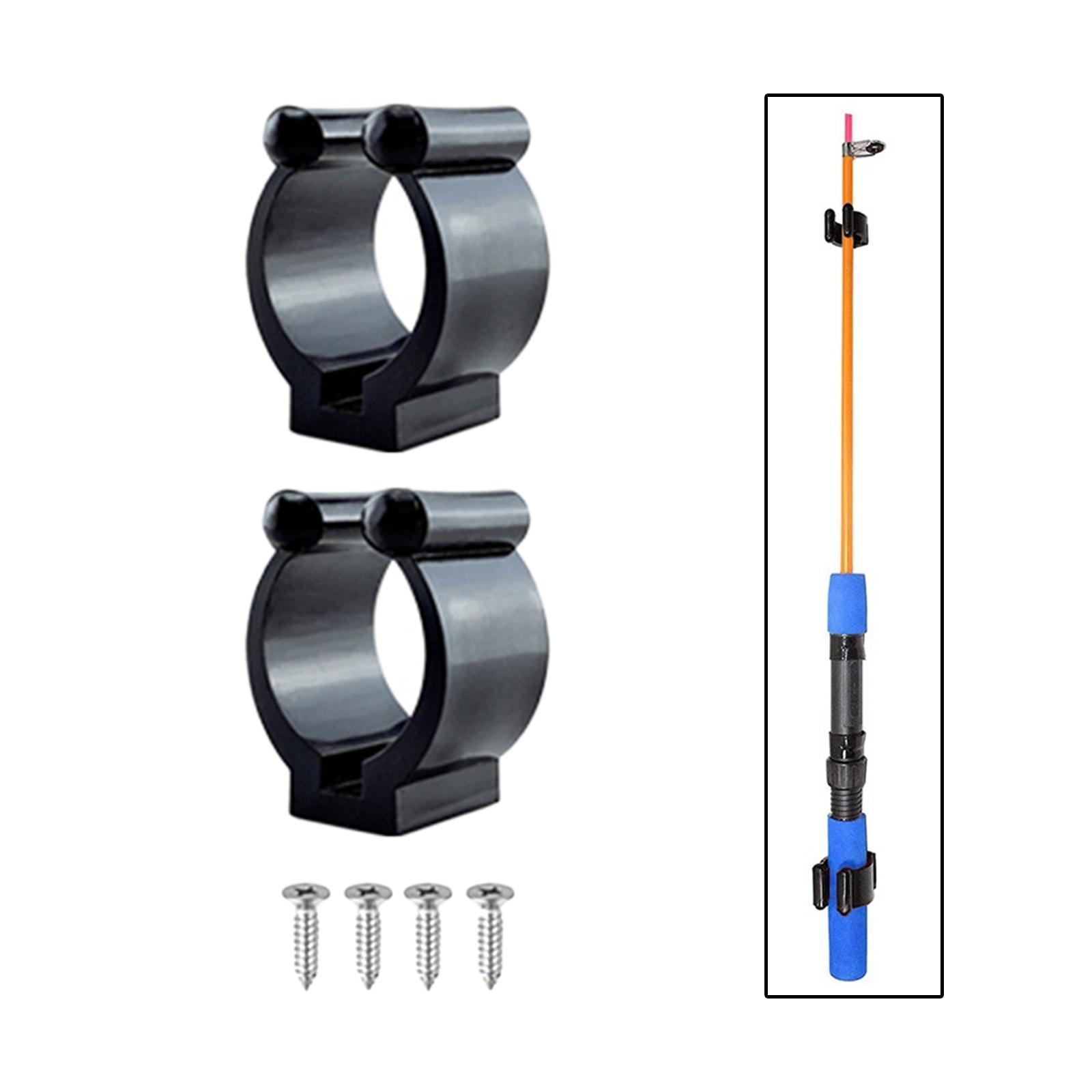 2Pcs Fishing Rod Storage Mounted Clamp Nylon Organizer Tackle Bracket Fishing Rod Rack Fishing Pole Holder for Types Rods
