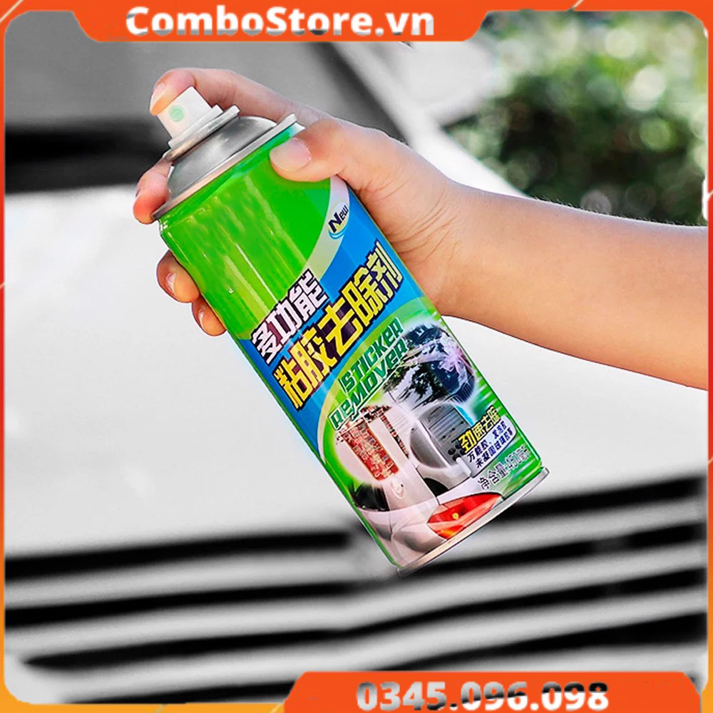 Chai Xịt Tẩy Keo Băng Dính, nhựa đường bám trên Ô Tô, tẩy đa năng đồ nội thất 450ml