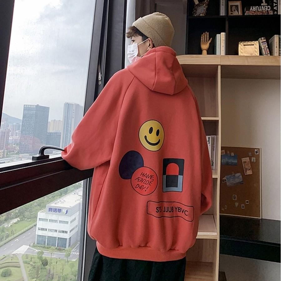 Áo mũ Hoodie Unisex MonsterX Smile form rộng 5 màu nỉ bông cặp đôi nam nữ Oversize Ulzzang thu đông
