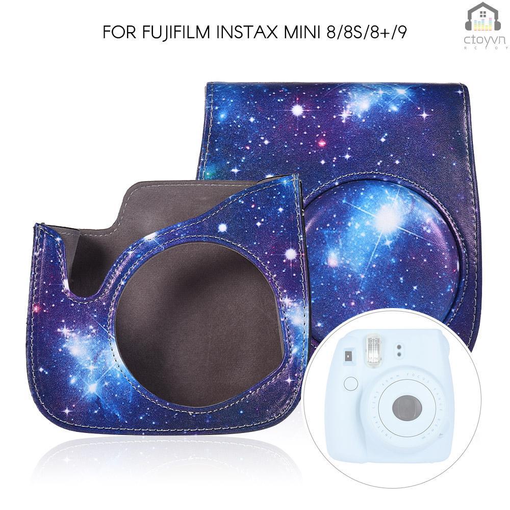 Túi đựng máy ảnh tức thì bằng PU có dây đeo cho Fujifilm Instax Mini 8+/8s/8/9