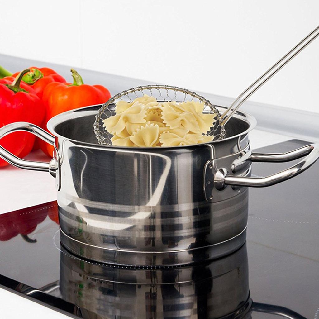 Stainless Steel Mesh Strainer Sieve Sifter Kitchen Noodle Dumpling Colander