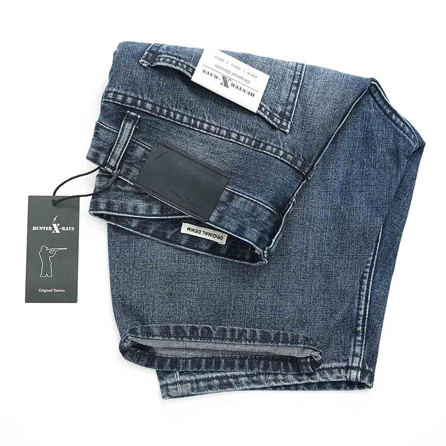 Quần Short Jeans Nam Form Slimfit Cotton Xanh Rách - Hunter X-Rays S51