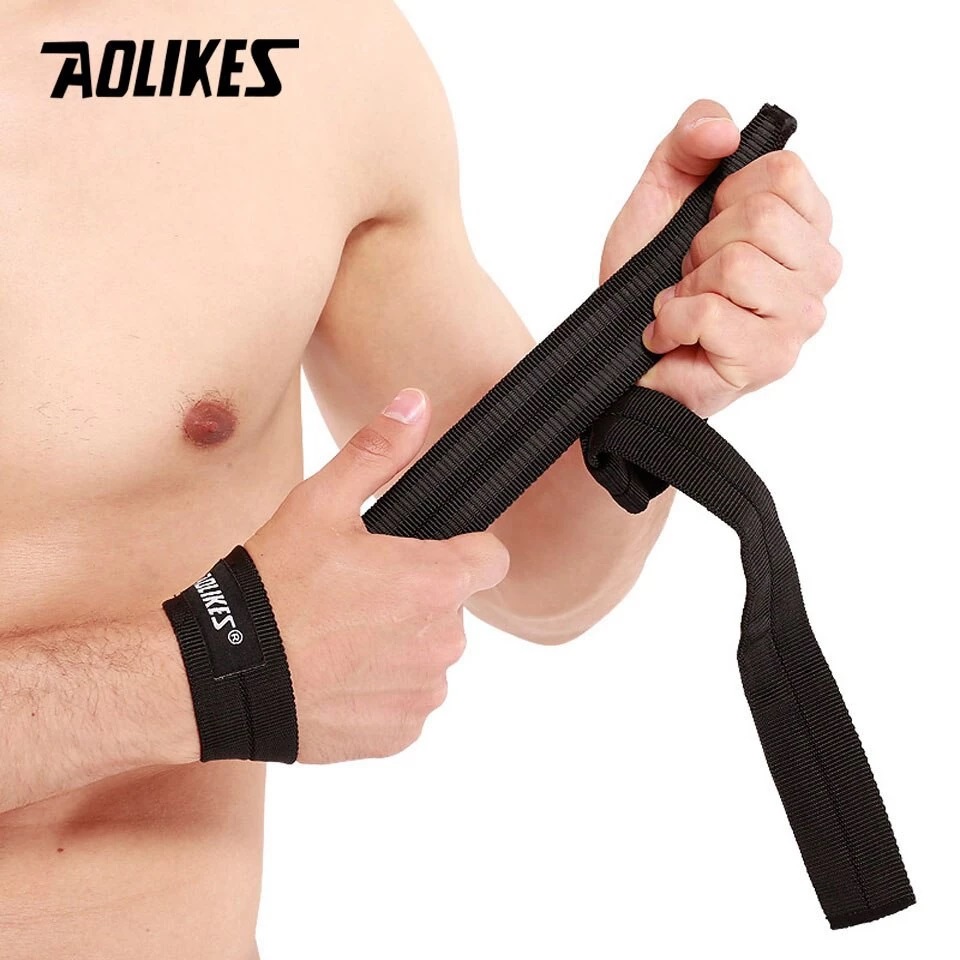Dây kéo lưng, Dây đai cổ tay nâng tạ tập gym  AOLIKES 7635 trợ lực cổ tay sport wrist bands