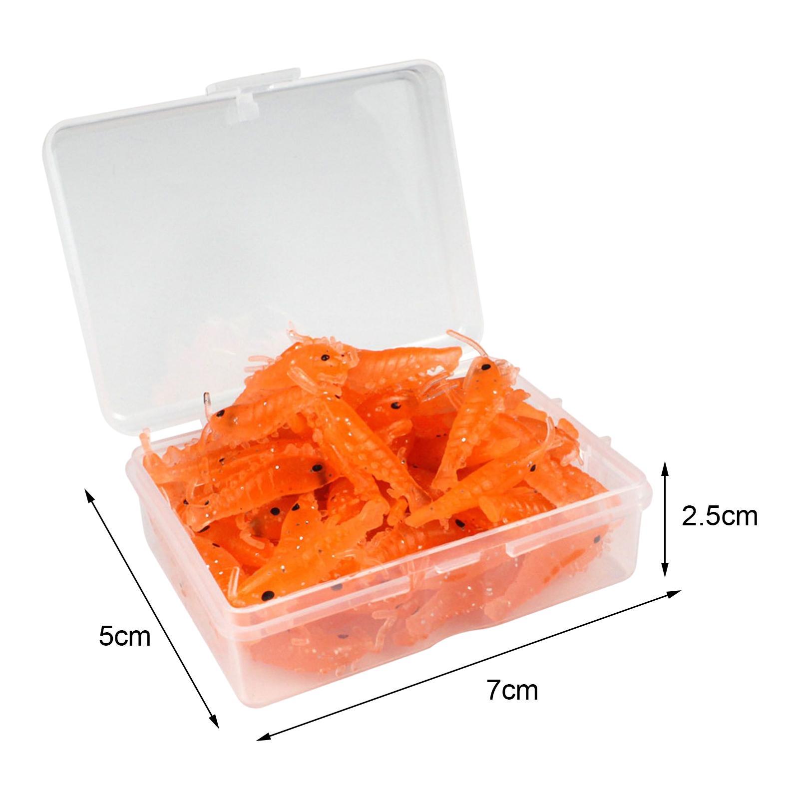 Soft Silicone Shrimp Lures Set 3cm Artificial Worm Fishing Baits Freshwater for Salmon