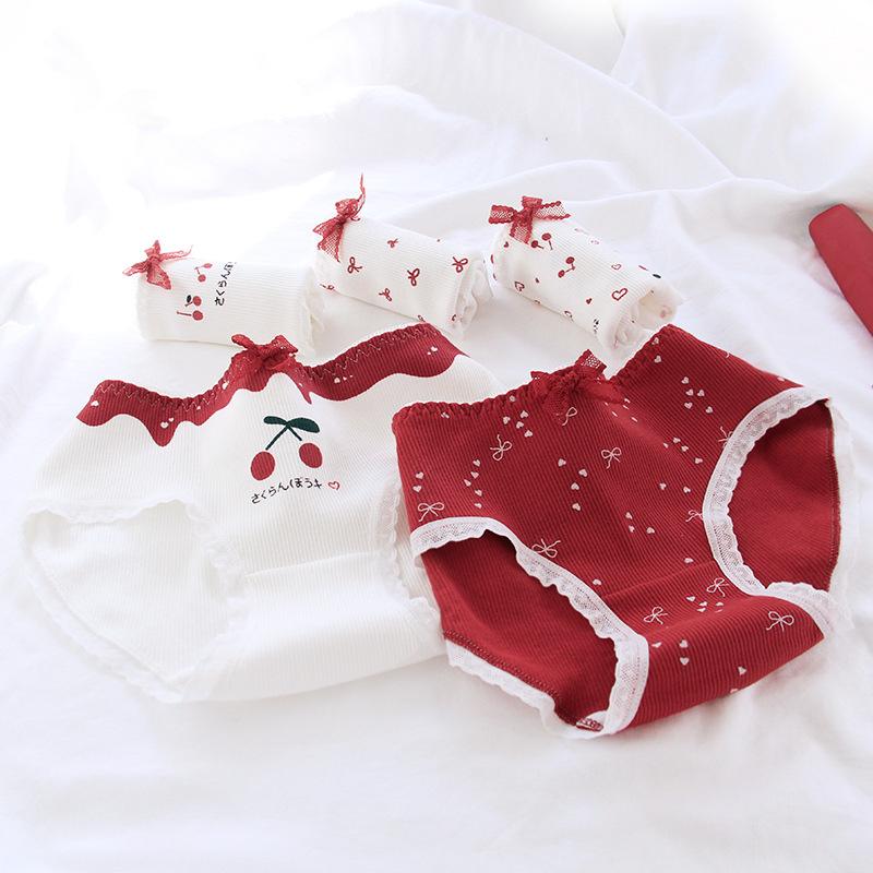 Quần Lót Nữ Cotton Kháng Khuẩn Thời Trang Cherry Đôi Ngang Eo Hàng Loại Đẹp.