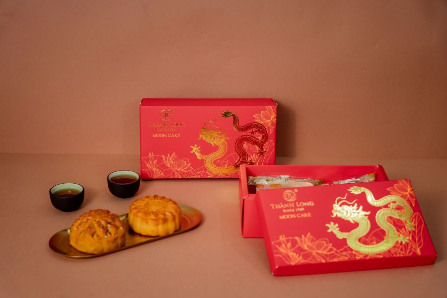 Hộp bánh trung thu 2 bánh 2 trứng 220g - Combo H - Thành Long (440g)