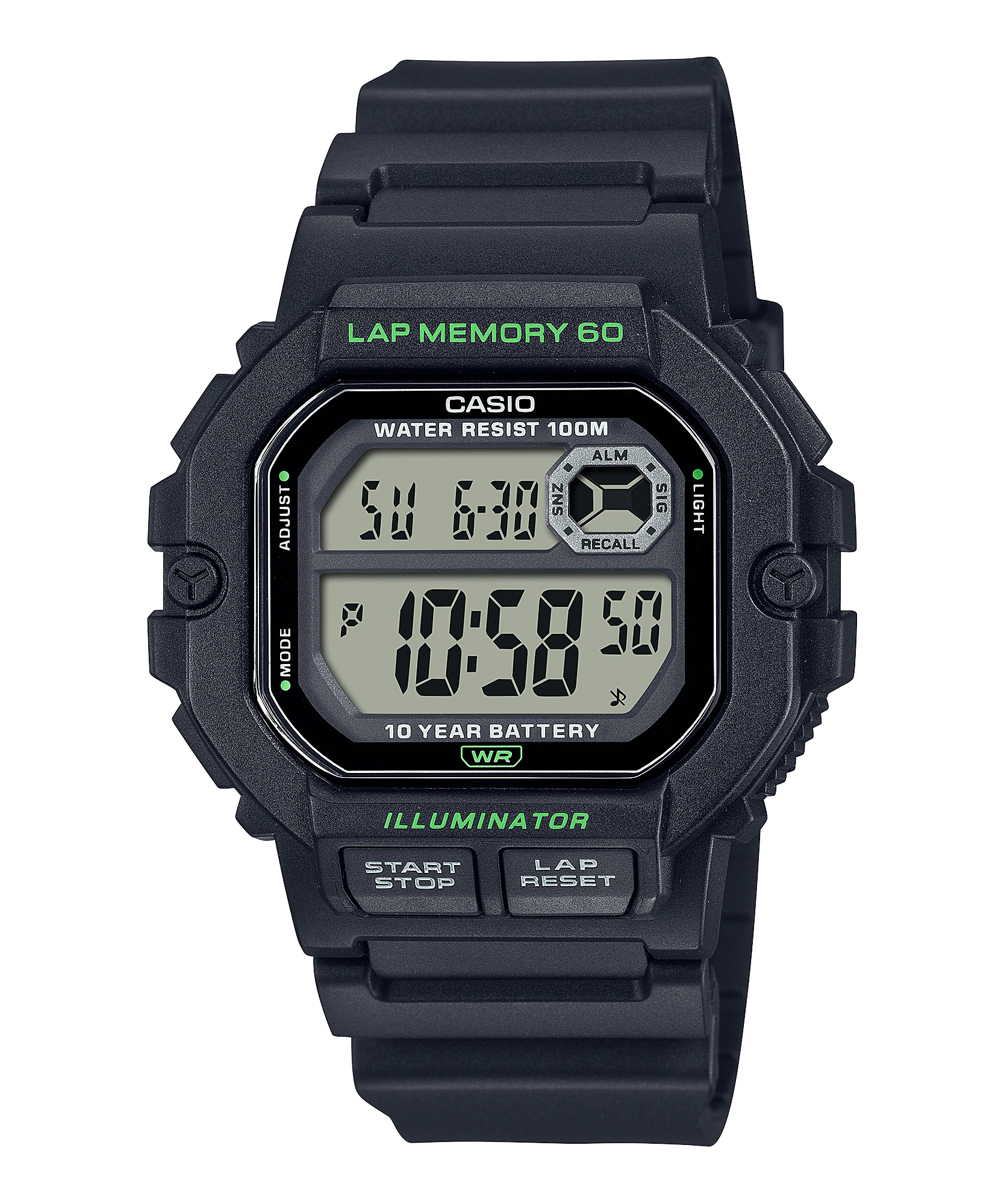 Đồng Hồ Nam Dây Nhựa Casio Standard WS-1400H-1AVDF Chính Hãng - WS-1400H-1A Pin 10 Năm