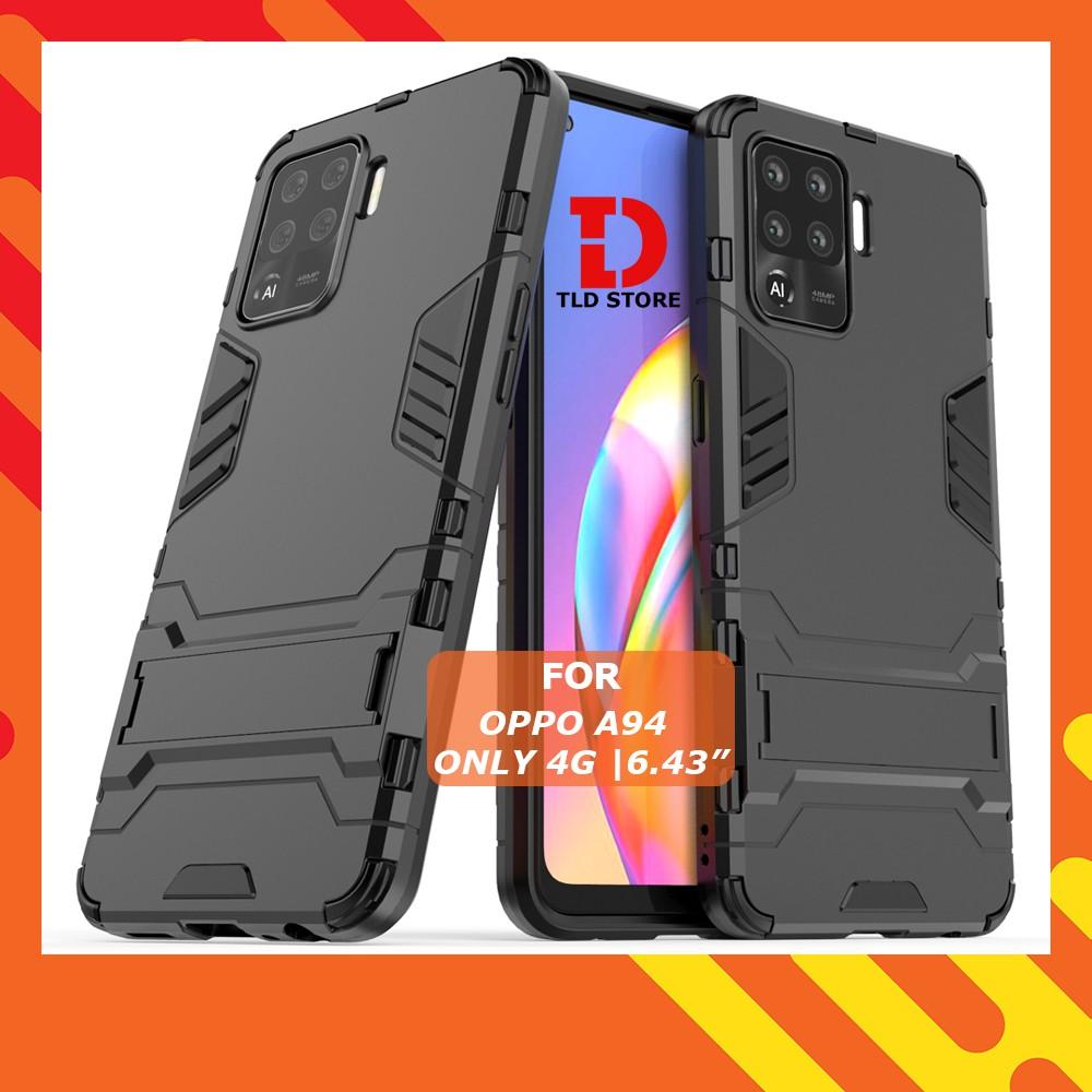 Ốp lưng cho Oppo A52 A53 A92 A93 A94 IRON - MAN chống sốc bảo vệ viền và camera kèm chống xem video tiện lợi