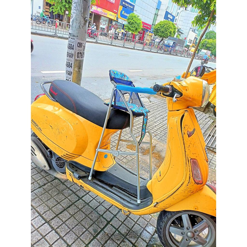 Ghế ngồi xe vespa cho bé , GHẾ GA XẾP SẮT SƠN TĨNH ĐIỆN