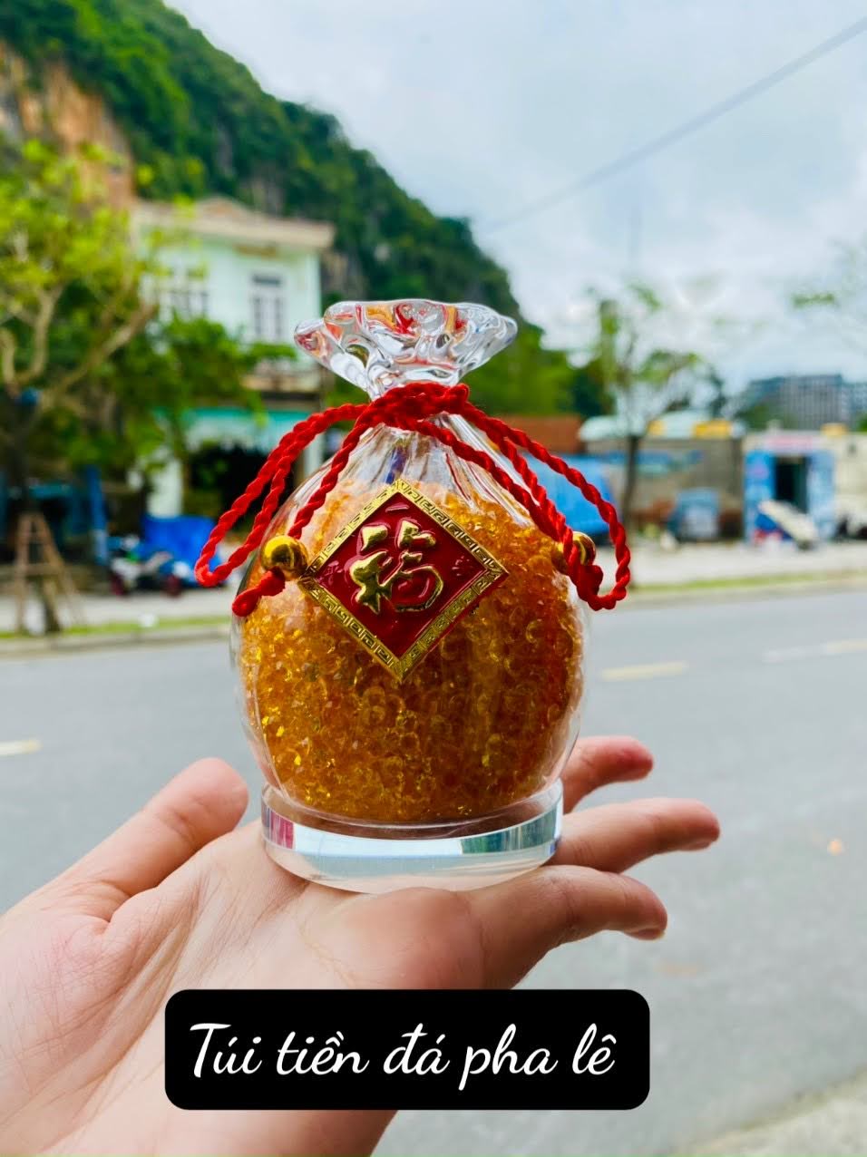 Túi vàng pha lê tài lộc