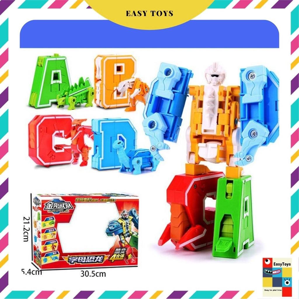 Bảng Chữ Cái Lắp Ghép Robot EASYTOYS Sáng Tạo Bộ 26 Chữ Cái Biến hình Robot