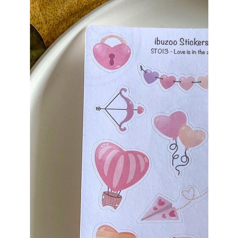 Sticker tự thiết kế - sticker sheet love is in the air - hình dán sổ, nhật kí bullet journal - unim030