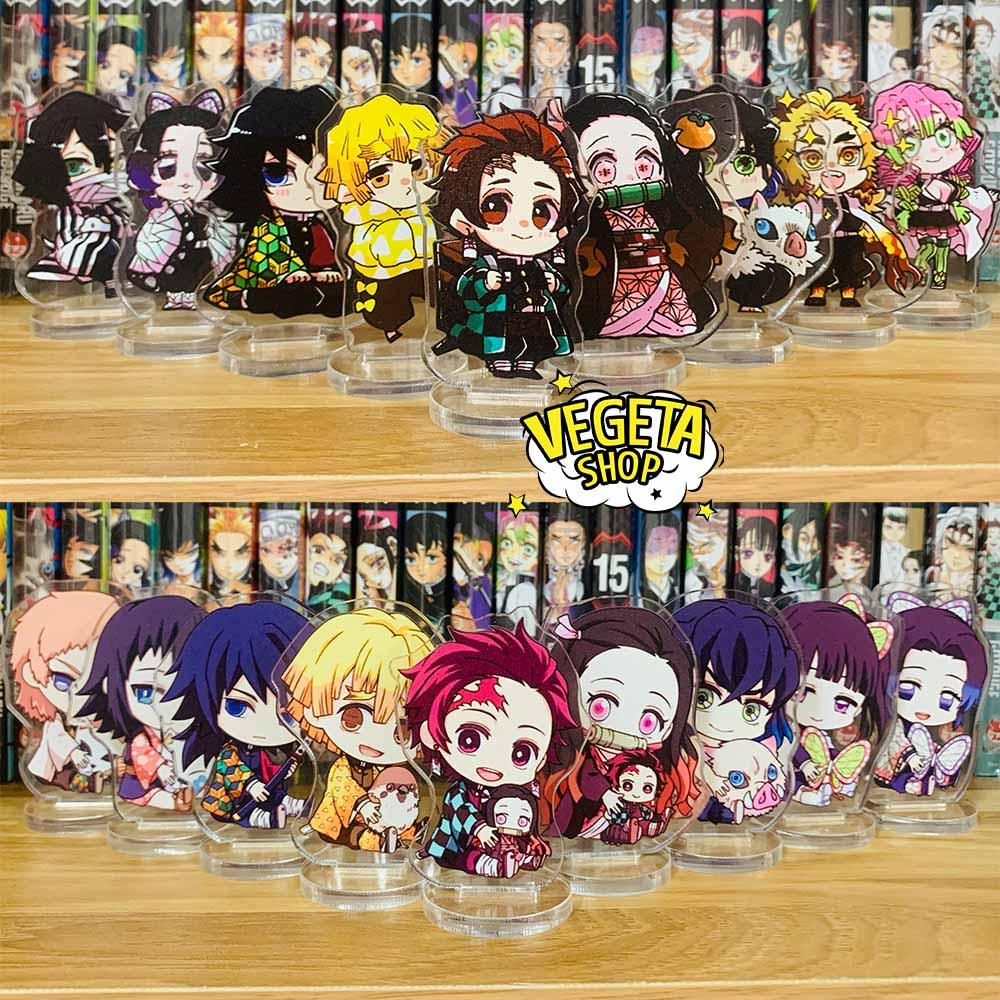 Mô Hình Tượng Standee Acrylic Mica 2 mặt - Set 9 Kimetsu no Yaiba - Tanjiro Nezuko Zenitsu Inosuke Giyu Rengoku Shinobu