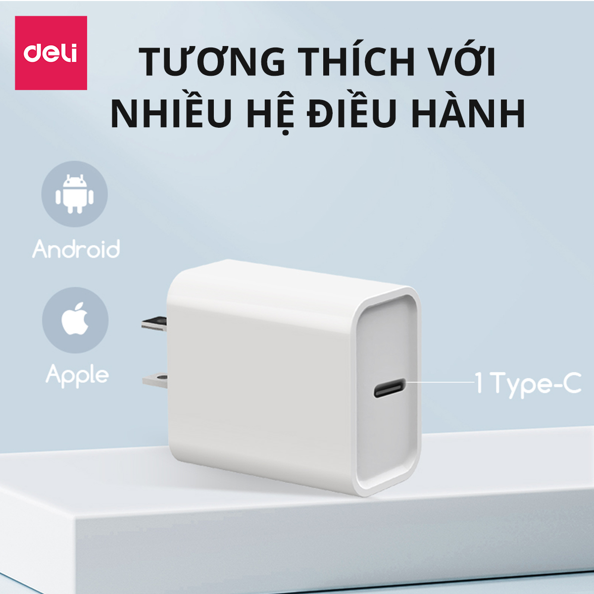 Củ Sạc Nhanh AOKA by Deli 20W Sạc Nhanh Cho Điện Thoại - Siêu Bền Chống Nóng Chống Cháy Nổ hàng chính hãng VS6022