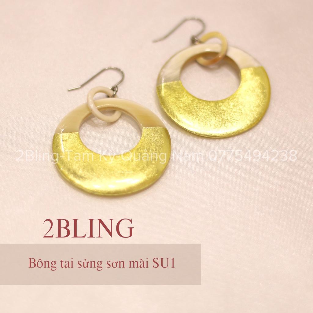 Bông tai sừng kết hợp sơn mài 2BLING thời trang SU12